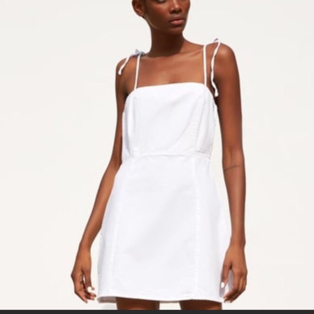 Zara White Tie Strap Dress